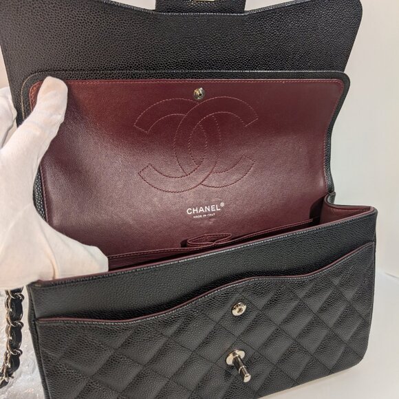Chanel Black Caviar Classic Jumbo Double Flap Bag - Picture 7 of 16